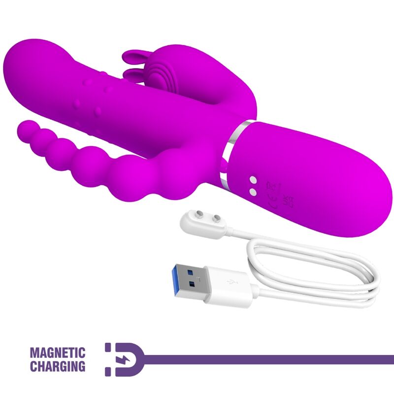 PRETTY LOVE - CAMMY DREIFACHVIBRATOR MULTIFUNKTION 4 IN 1 ROSA