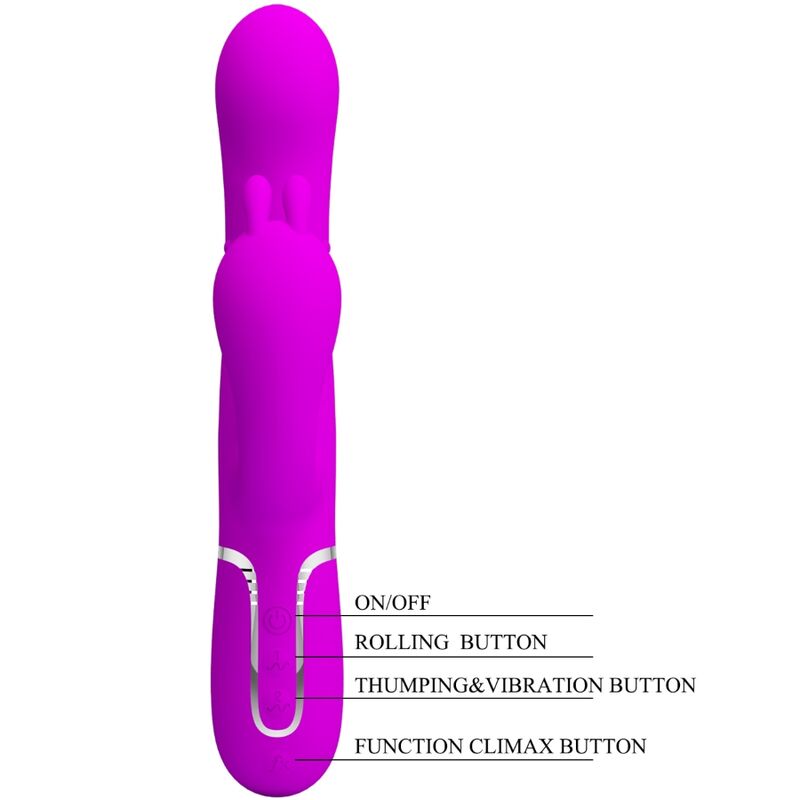 PRETTY LOVE - CAMMY DREIFACHVIBRATOR MULTIFUNKTION 4 IN 1 ROSA