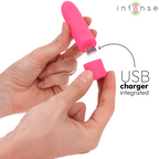 INTENSE - SYMONE USB RECHARGEABLE VIBRATING BULLET 8 VIBRATIONS PINK 10 X 2.2 CM