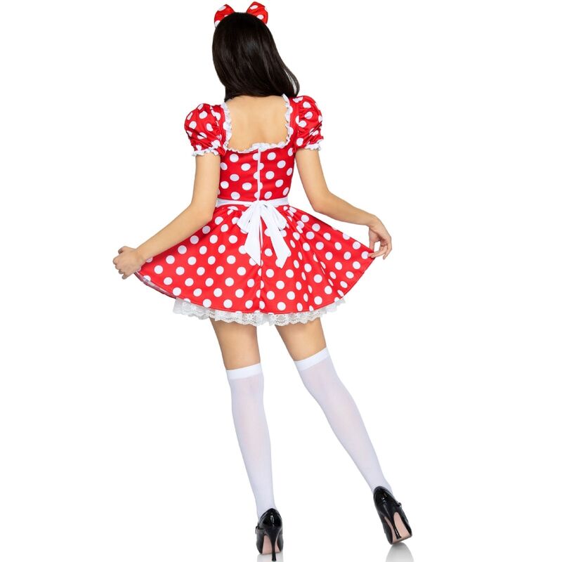 LEG AVENUE - POLKA DOT DRESS + HEADBAND RED/WHITE M