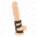 KINK - DREIFACH LEDER-PENISRING MIT DRUCKVERSCHLUSS