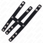 KINK - DREIFACH LEDER-PENISRING MIT DRUCKVERSCHLUSS