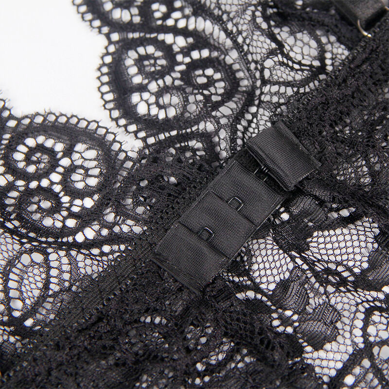 SUBBLIME - 953928 SILK AND LACE NIGHTGOWN + PANTIES BLACK L/XL