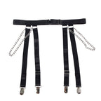 SUBBLIME - 954260 BODY MIT KETTEN + STRUMPFGÜRTEL SCHWARZ S/M