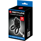 PRETTY LOVE - PASSIONATE RING DOUBLE VIBRATING RING + CLITORIS STIMULATOR BLACK