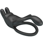 PRETTY LOVE - SETH DOUBLE VIBRATING RING RABBIT 7 VIBRATIONS BLACK