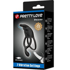 PRETTY LOVE - SETH DOUBLE VIBRATING RING RABBIT 7 VIBRATIONS BLACK