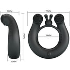 PRETTY LOVE - DAHLIA VIBRATING RING + CLITORIS STIMULATOR 12 VIBRATIONS BLACK