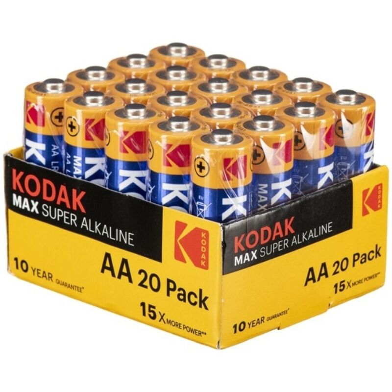 KODAK - MAX ALKALINE BATTERY AA LR6 PACK*20 BATTERIES