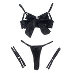 SUBBLIME - 955199 BRA SET WITH ADJUSTABLE BLACK BOW S/M