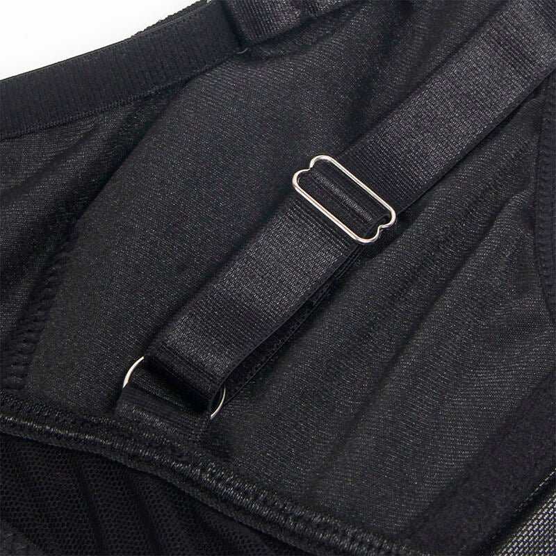 SUBBLIME - 955243 BLACK BONDAGE BRA WITH GARTER SET L/XL