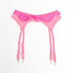 SUBBLIME - 955359 SET OF BRA WITH LACE AND GARTER LINKS PINK AND PURPLE S/M