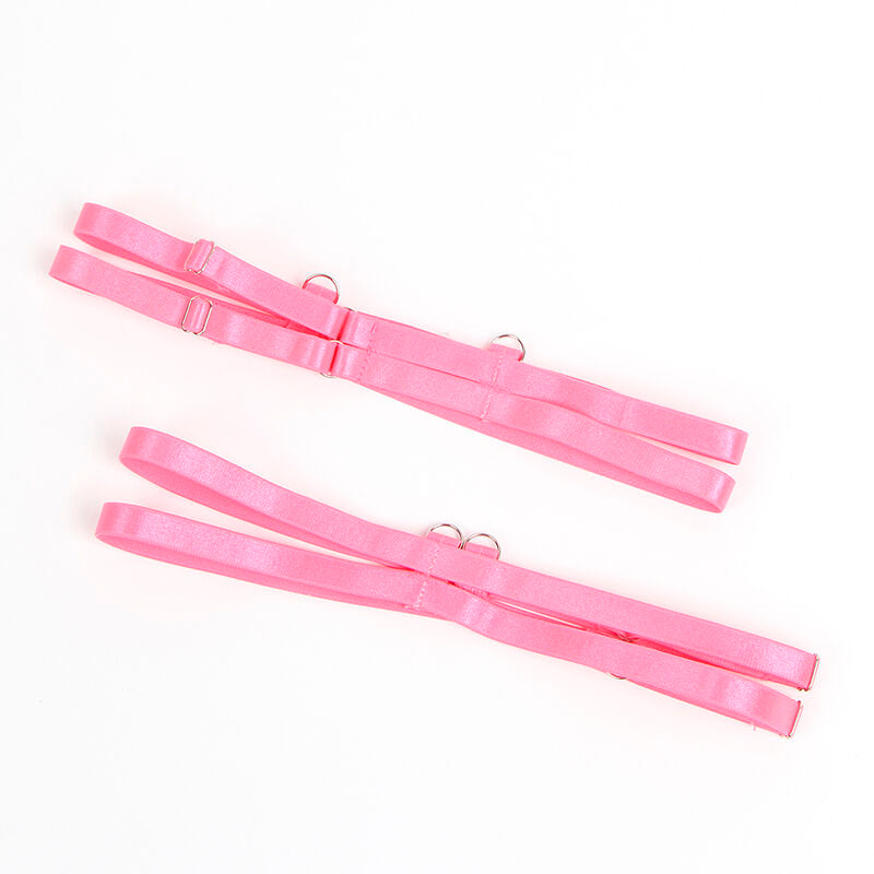 SUBBLIME - 955359 SET OF BRA WITH LACE AND GARTER LINKS PINK AND PURPLE S/M