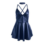 SUBBLIME - 955427 DRESS WITH BLUE LEATHER STRAPS L/XL