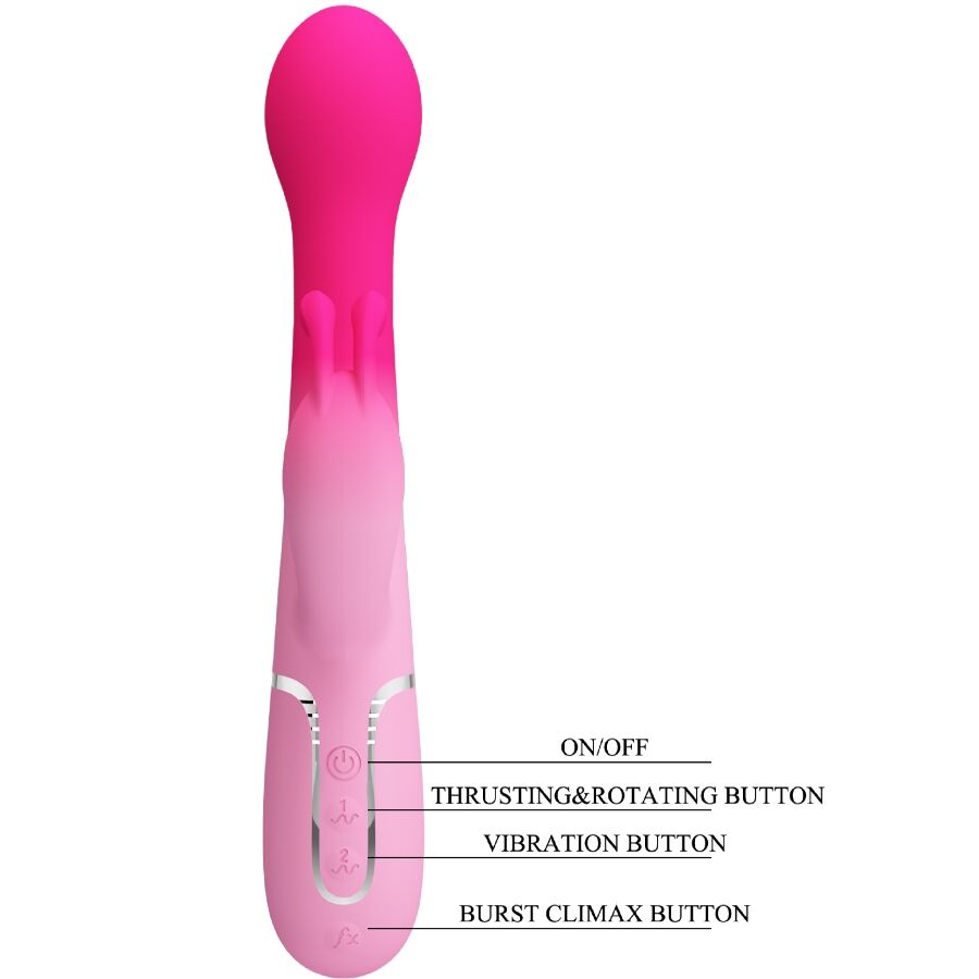 PRETTY LOVE - DEJON 3 IN 1 MULTIFUNKTIONS-RABBIT-VIBRATOR ROSA