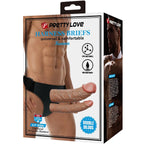 PRETTY LOVE - KEAVEN HARNESS BRIEFS UNIVERSAL & COMFORTABLE DOUBLE DILDO