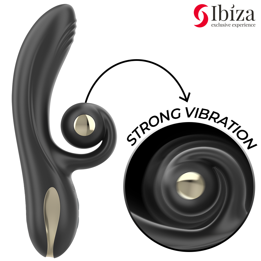IBIZA - TWISTER VIBRATOR WITH CURVE STIMULATOR AND VIBRO-ROTATION