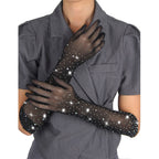SUBBLIME - 957469SHINE TRANSPARENT GLOVES BLACK S/M