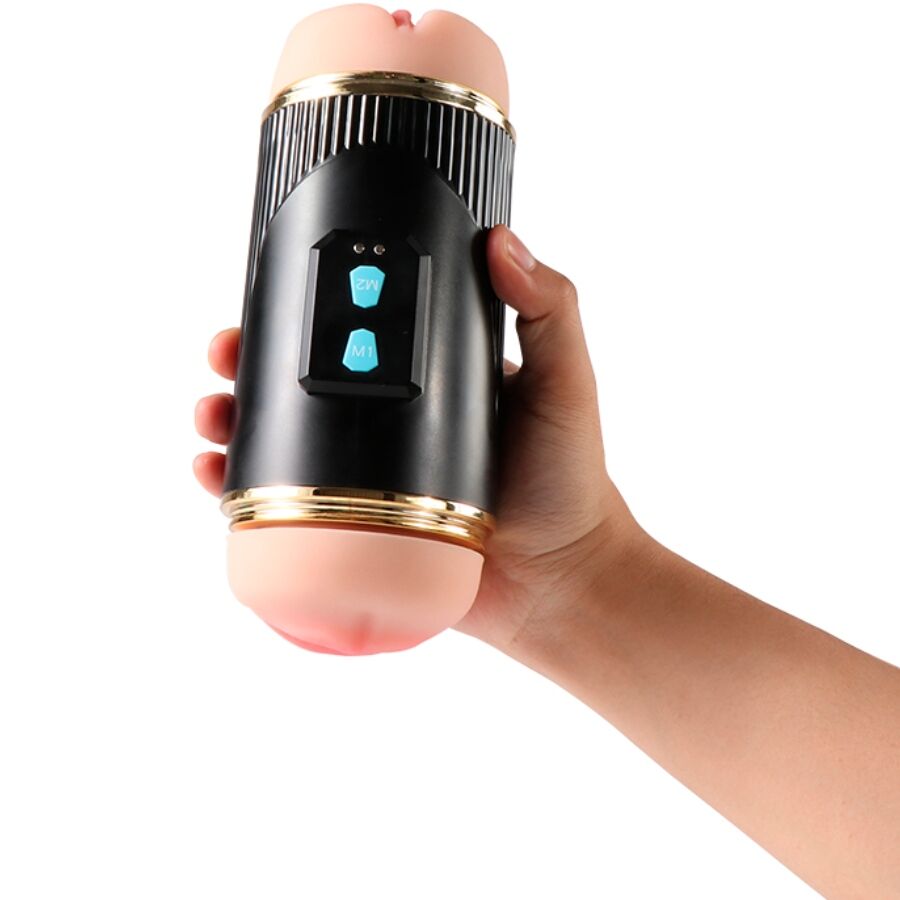 SHEQU - KAY DOUBLE MASTURBATOR WITH DUAL MOUTH AND VAGINA VIBRATION