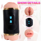 SHEQU - KAY DOUBLE MASTURBATOR WITH DUAL MOUTH AND VAGINA VIBRATION
