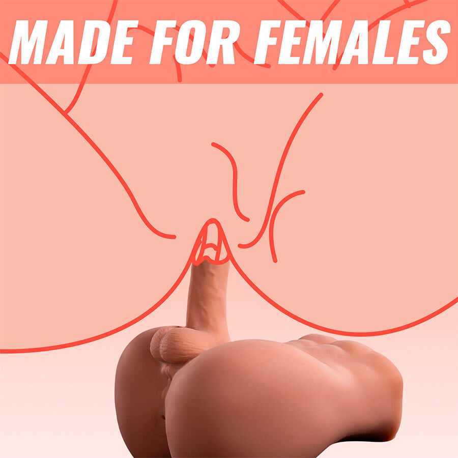 XISE - BERTLETT DILDO ASS REALISTISCHER DILDO UND ANUS-MASTURBATOR VORDERE POSITION MIT STOSS 18 CM