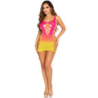 LEG AVENUE - SEAMLESS MINI DRESS WITH SLITS SUNSET