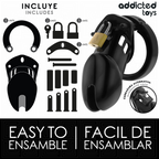 ADDICTED TOYS LOCKED - OBSIDIAN HOLD PENIS CAGE SIZE M