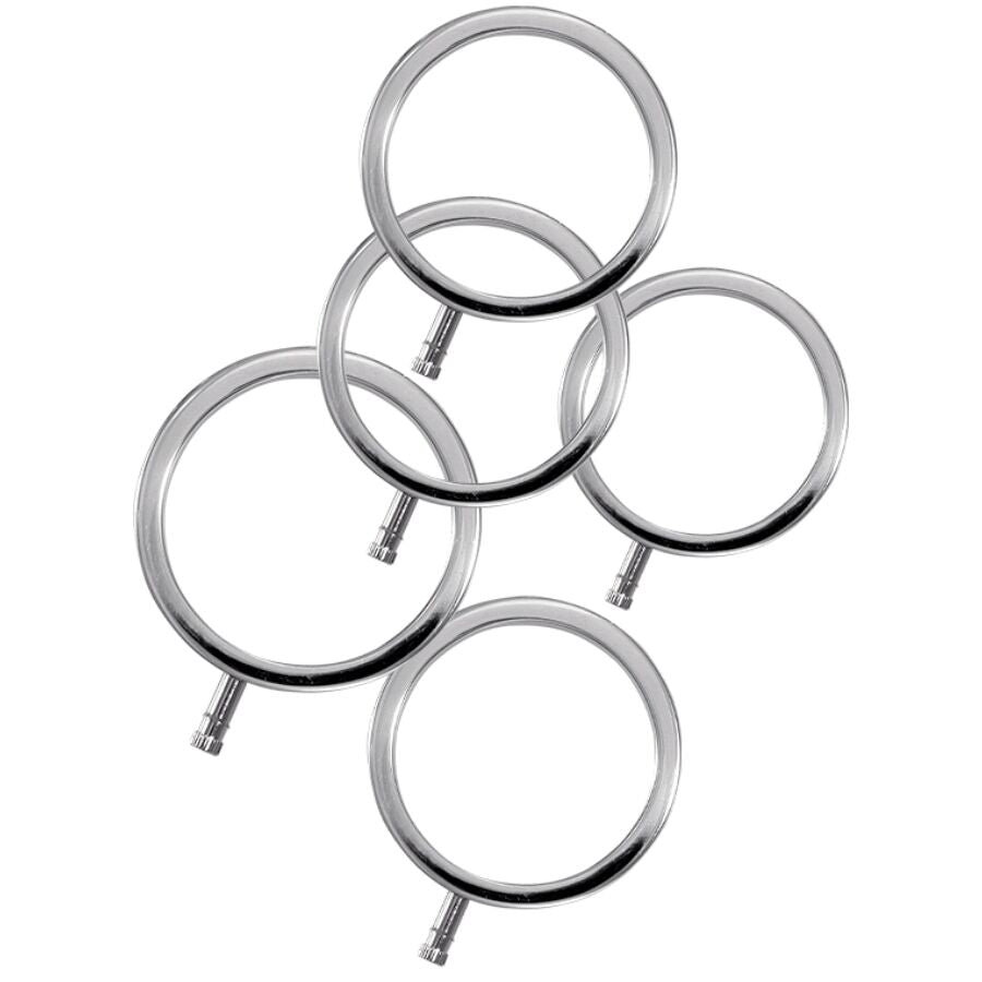 ELECTRASTIM - ELECTRARINGS METAL PENIS RINGS PACK OF 5