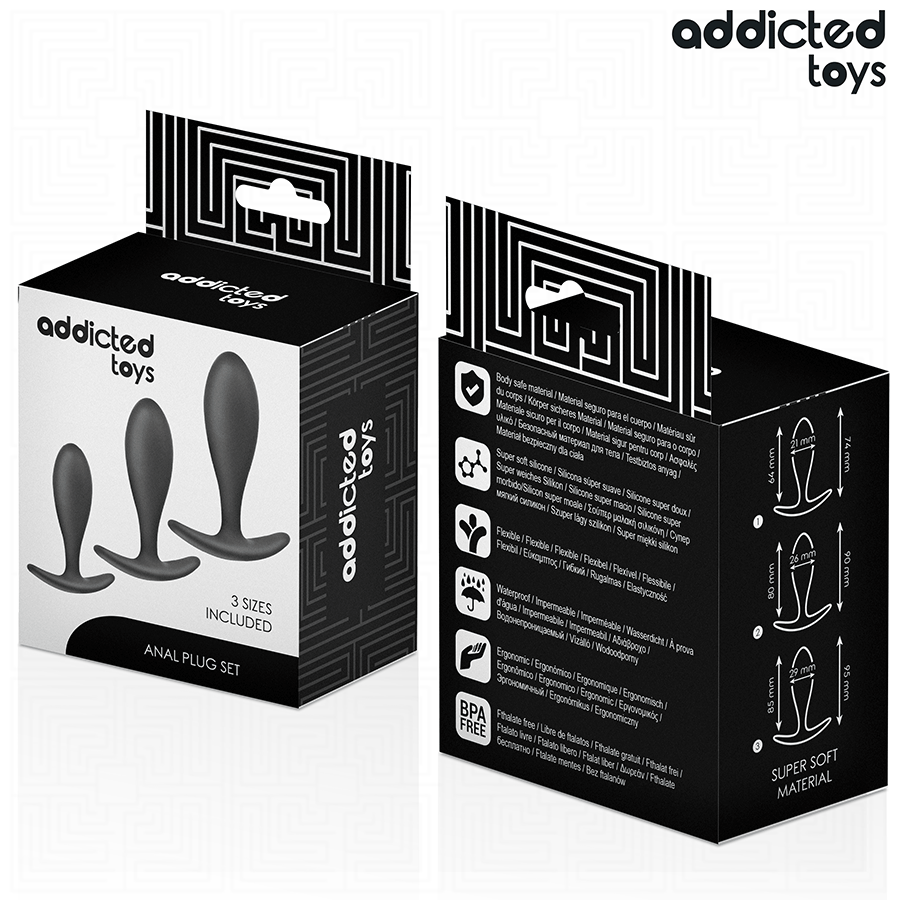 ADDICTED TOYS - SET OF 3 ANAL PLUG SILICONE MODEL 2