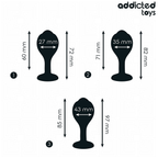 ADDICTED TOYS - SET OF 3 ANAL PLUG SILICONE WITH JEWEL