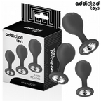 ADDICTED TOYS - SET OF 3 ANAL PLUG SILICONE WITH JEWEL