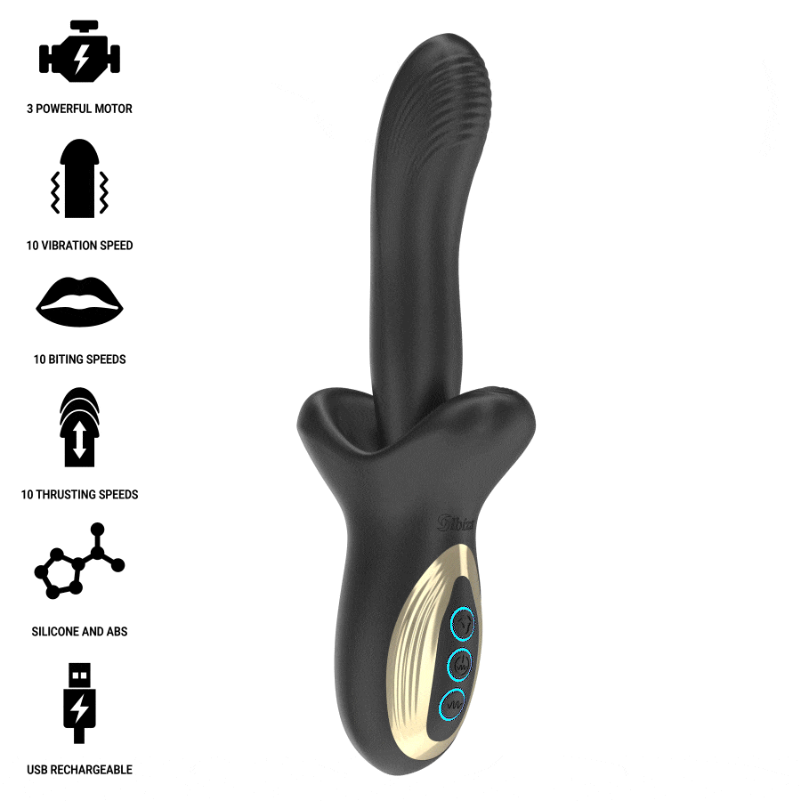 IBIZA - POWERFUL VIBRATOR WITH THRUSTING AND BITING EFFECT