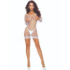 PASSION - BS108 WHITE GRID BODYSTOCKING