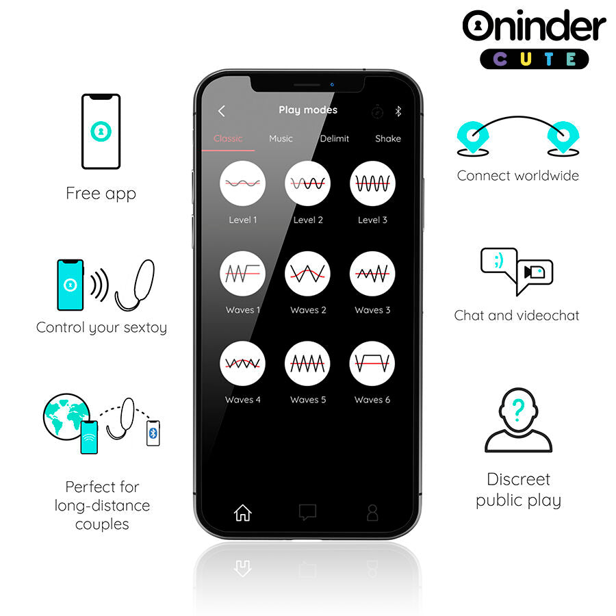 ONINDER CUTE - LOVE PLEASURE VIBRO-ROTATING SILICONE GEM EGG - FREE WORLDWIDE APP