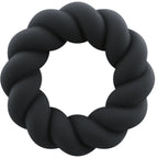 ROCKS-OFF - TWIST BLACK SILICONE MASTURBATOR RING