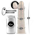 COCK MILLER - DILDO MIT SAUGNÄPFEN, LICHTERN UND VIBRATION MIT FERNBEDIENUNG WEISS 21,5 CM