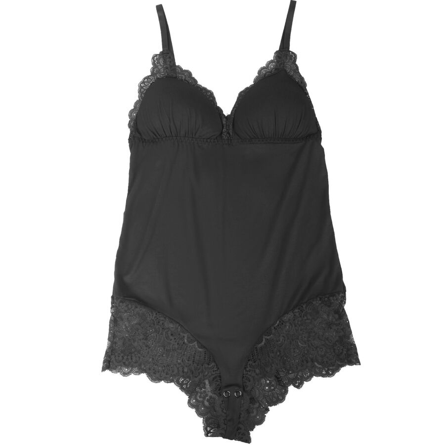 SUBBLIME - BLACK FLORAL LACE DETAIL TEDDY L/XL
