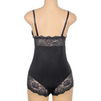 SUBBLIME - BLACK FLORAL LACE DETAIL TEDDY L/XL