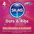 SKINS - DOTS & RIBS PREMIUM CONDOMS PACK 4