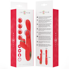 INTENSE - KATY MULTIFUNCTION CLITORIS STIMULATOR 4 INTERCHANGEABLE HEADS RED