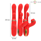 INTENSE - KATY MULTIFUNCTION CLITORIS STIMULATOR 4 INTERCHANGEABLE HEADS RED