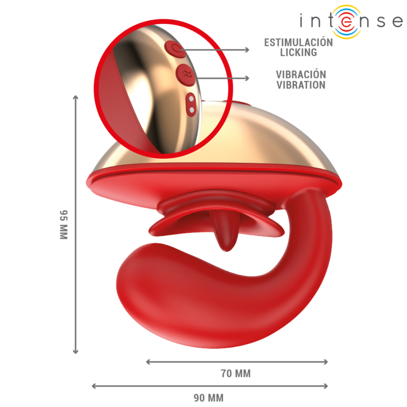 INTENSE - MARIAH VIBRATOR &amp; STIMULATOR IN U-FORM 10 VIBRATIONEN ROT