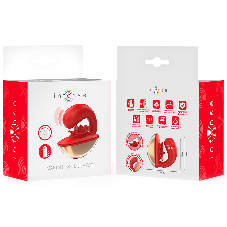 INTENSE - MARIAH VIBRATOR &amp; STIMULATOR IN U-FORM 10 VIBRATIONEN ROT