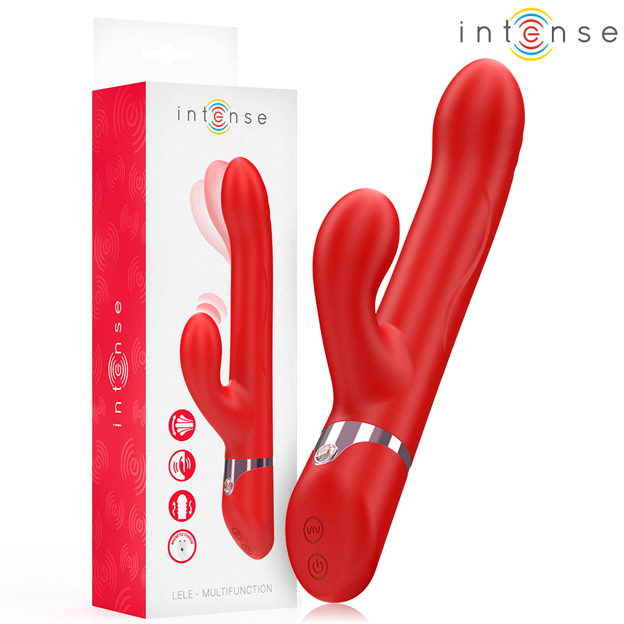 INTENSE - LELE MULTIFUNKTIONSVIBRATOR ROTIEREND &amp; OSZILLATION &amp; STIMULATION ROT
