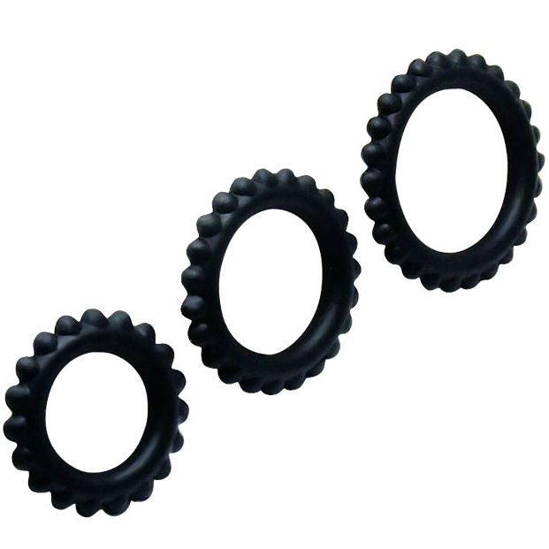 BAILE - TITAN SET 3-TEILIG COCKRING SCHWARZ 2,8 + 2,4 + 1,9 CM 