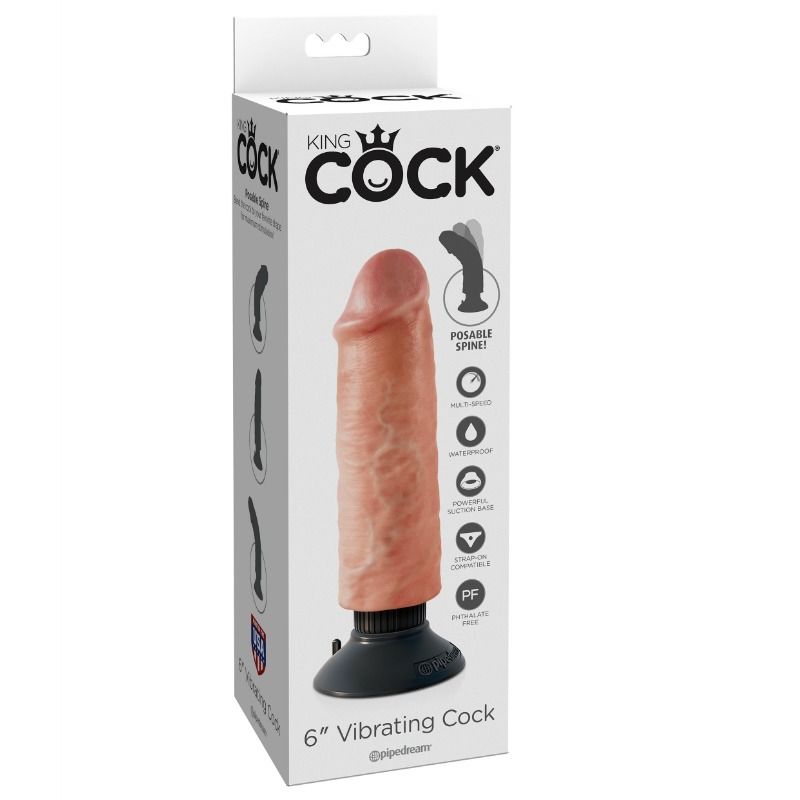 KING COCK - 15.24 CM VIBRATING COCK FLESH