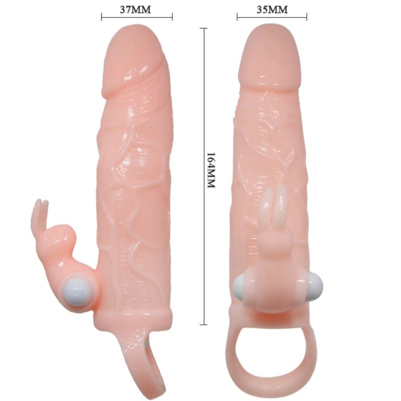 BAILE - BRAVE MAN PENIS COVER MIT KANINCHEN- UND DOPPELMOTORFLEISCH 16,5 CM