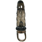 BAILE - BRAVE MAN PENIS COVER WITH CLIT AND ANAL STIMULATION DOUBLE BULLET BLACK 16.5 CM