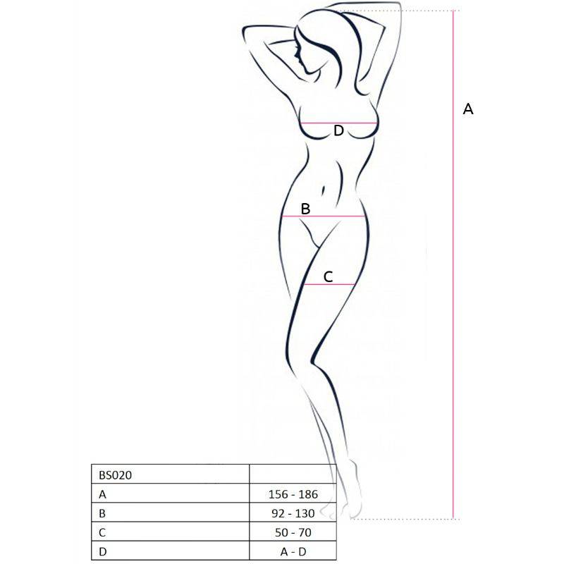 PASSION - WOMAN BS020 BODYSTOCKING BLACK ONE SIZE