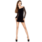 PASSION - WOMAN BS025 BODYSTOCKING BLACK DRESS STYLE ONE SIZE